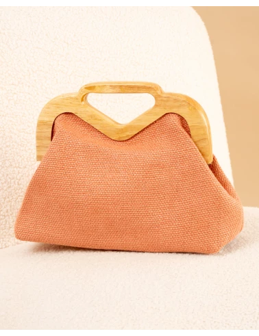 Pochette lin bois