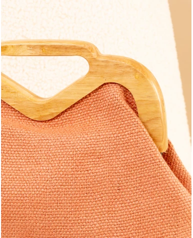 Pochette lin bois