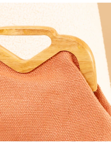 Pochette lin bois