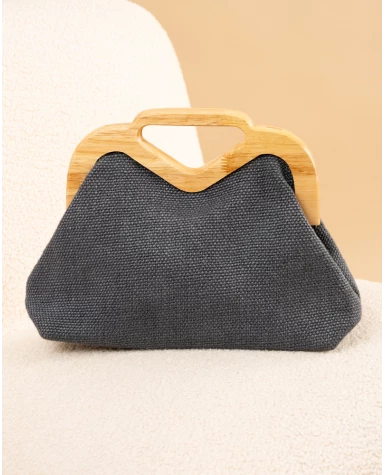 Pochette lin bois