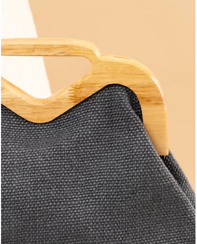 Pochette lin bois