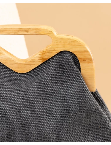 Pochette lin bois