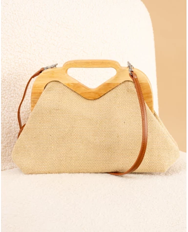 Pochette lin bois