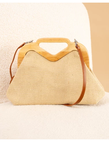 Pochette lin bois