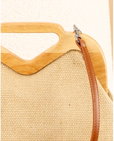 Pochette lin bois