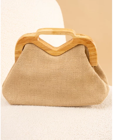 Pochette lin bois
