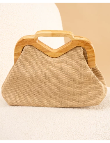 Pochette lin bois