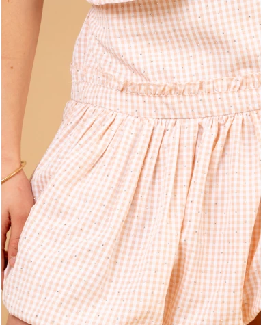 Jupe vichy strass
