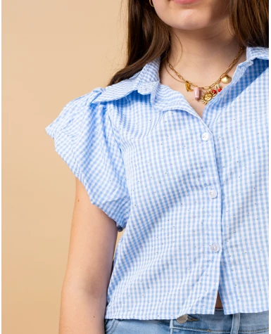 Chemise vichy strass