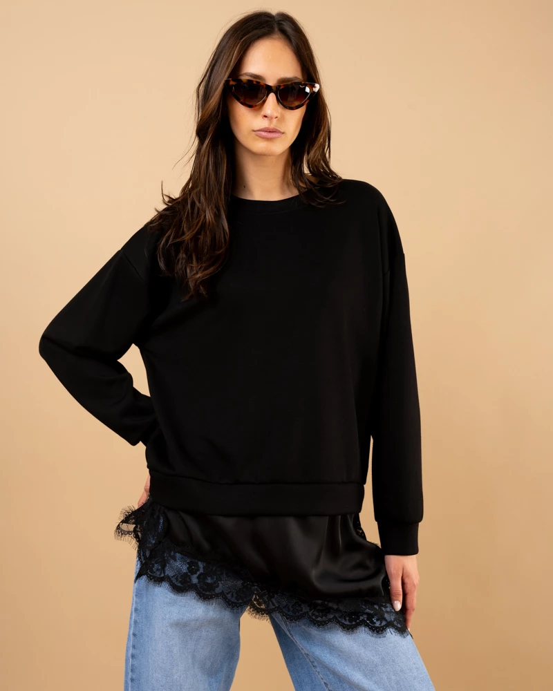 Sweat bas dentelle