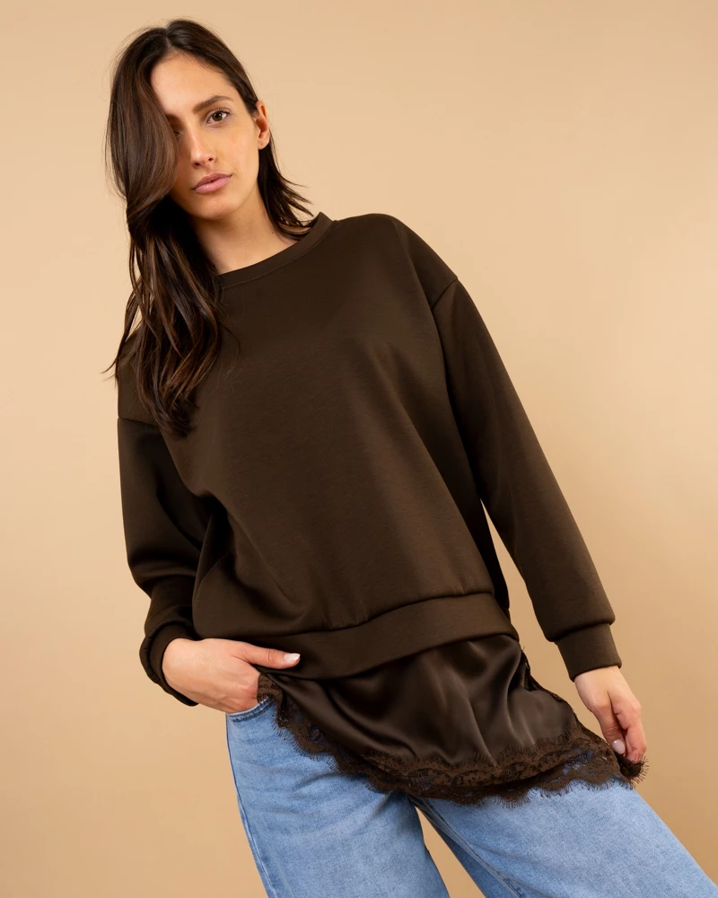 Sweat bas dentelle