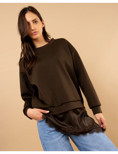 Sweat bas dentelle