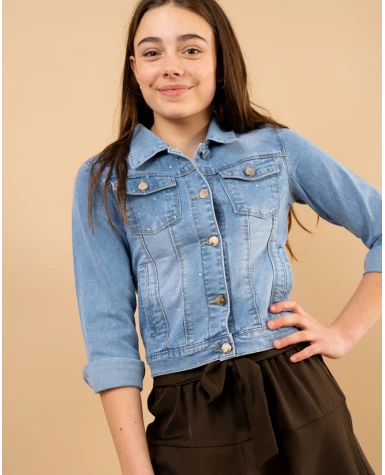 Veste jean strass