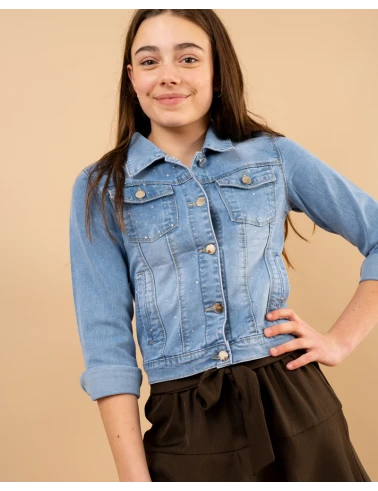 Veste jean strass