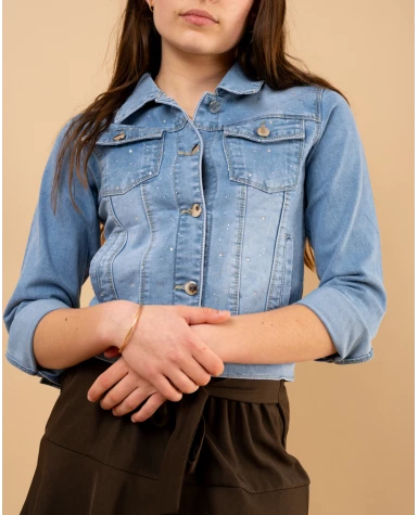 Veste jean strass