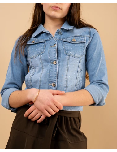 Veste jean strass