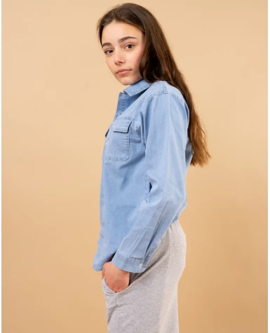 Chemise jean strass