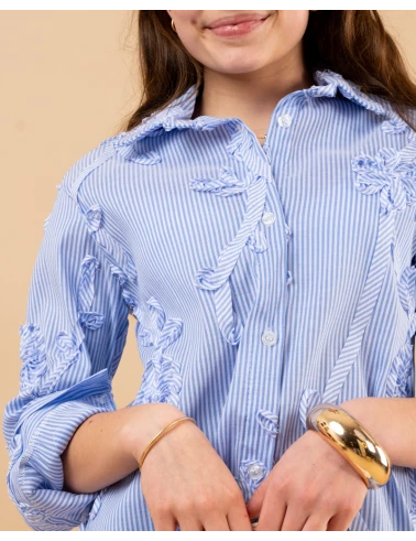 Chemise rayée fleurs