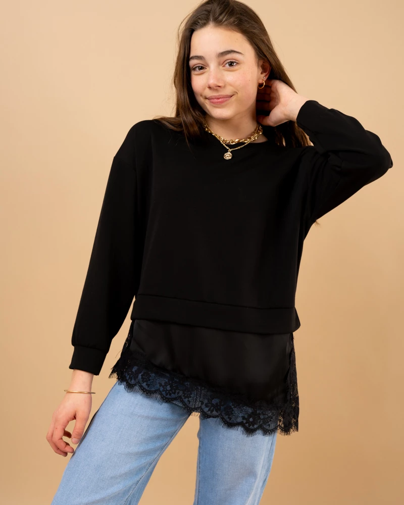 Sweat bas dentelle