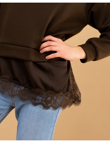 Sweat bas dentelle