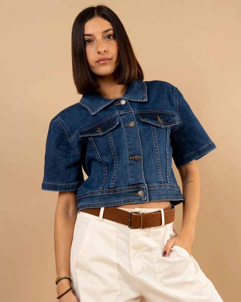Chemise jean courte
