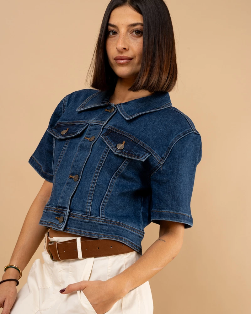 Chemise jean courte