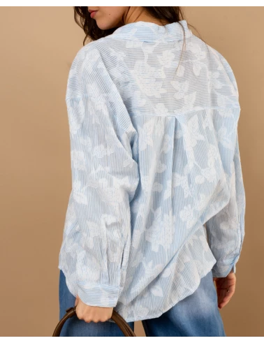 Chemise fleurs brodées