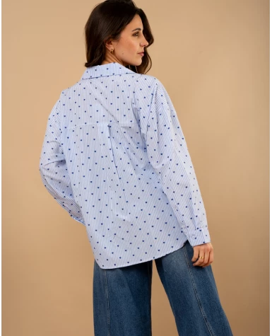 Chemise coeurs brodés