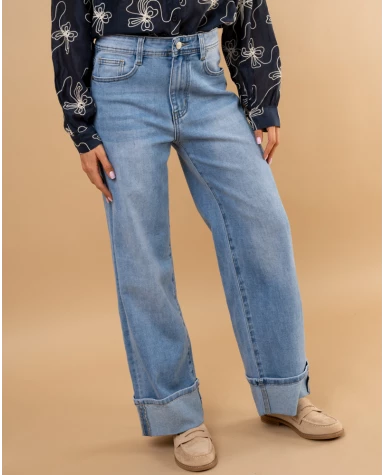 Jean large revers