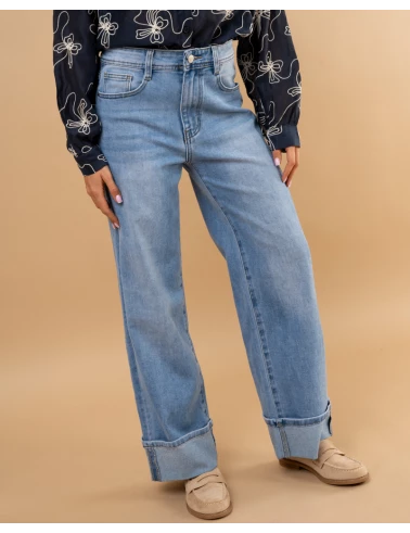 Jean large revers