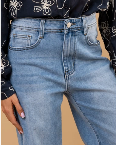 Jean large revers