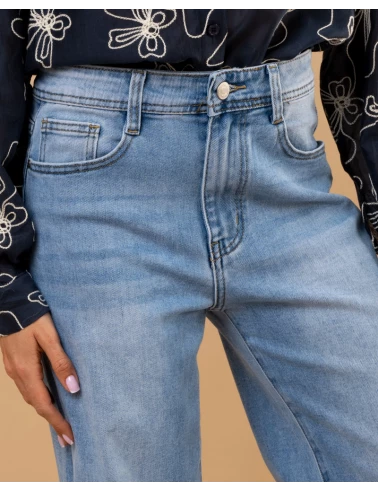 Jean large revers