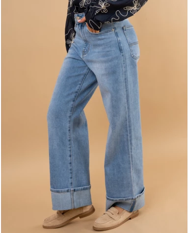 Jean large revers