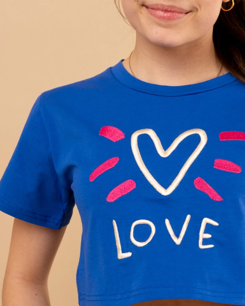 T-shirt crop top love