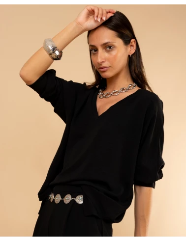 Blouse col en v
