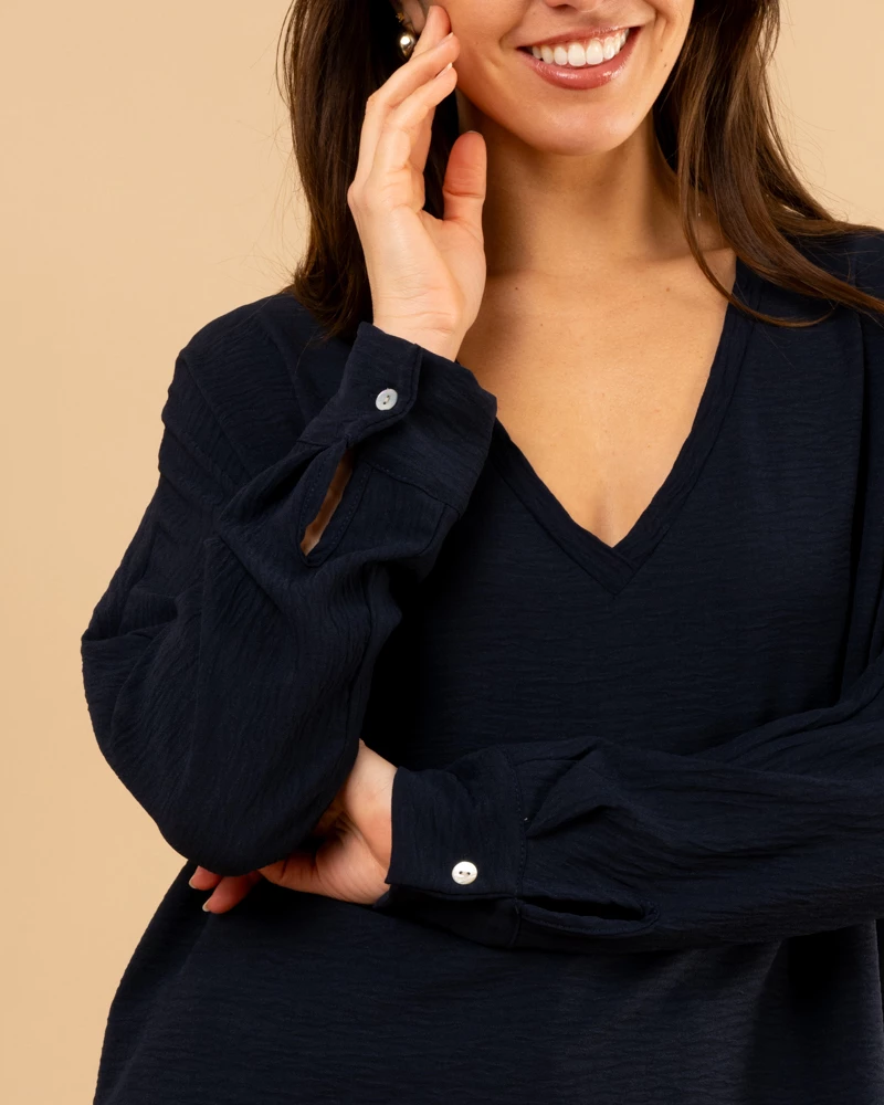 Blouse col en v