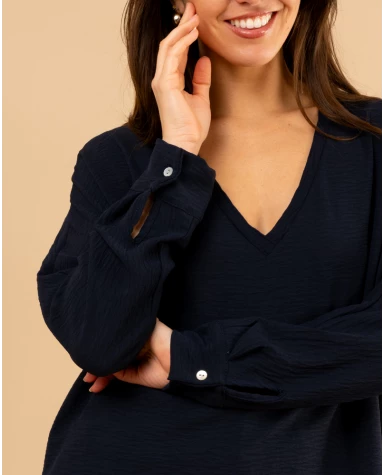 Blouse col en v