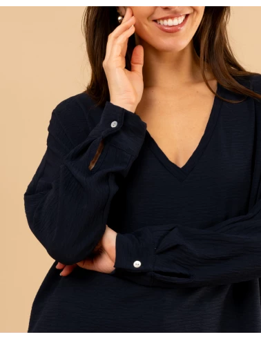 Blouse col en v