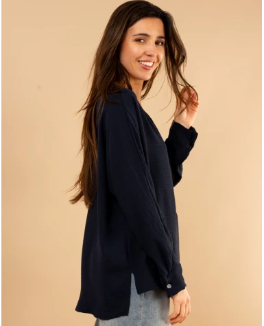 Blouse col en v