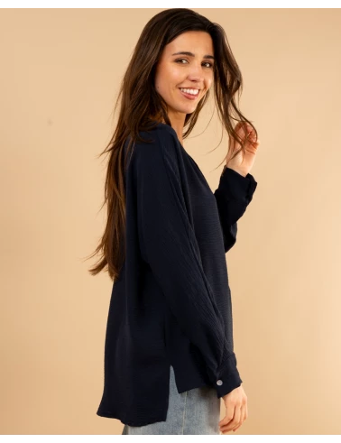 Blouse col en v