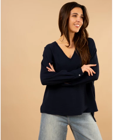 Blouse col en v