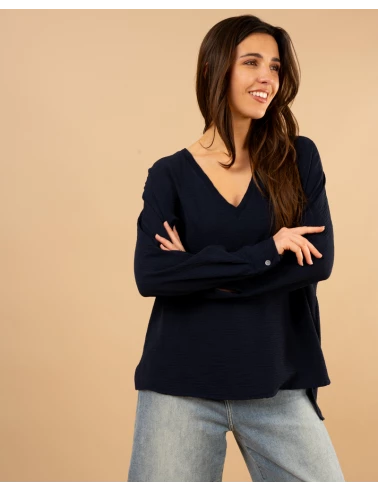Blouse col en v