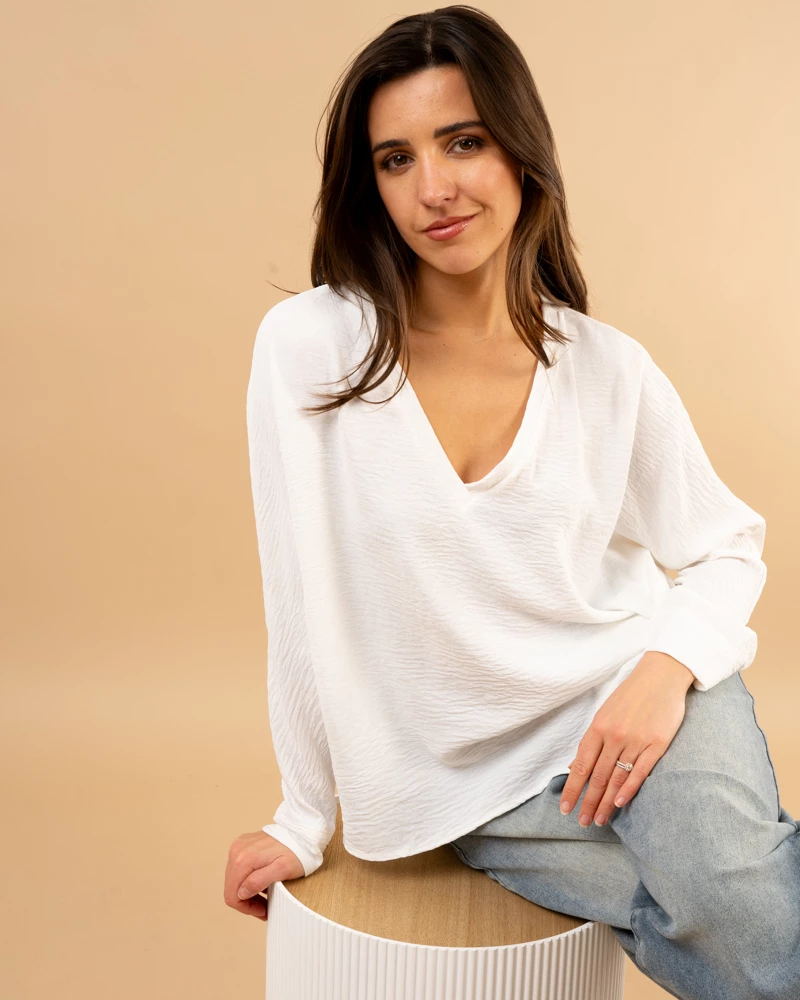 Blouse col en v