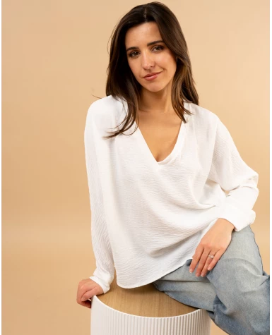 Blouse col en v