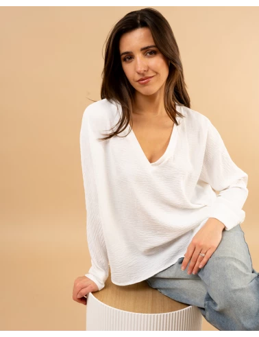 Blouse col en v