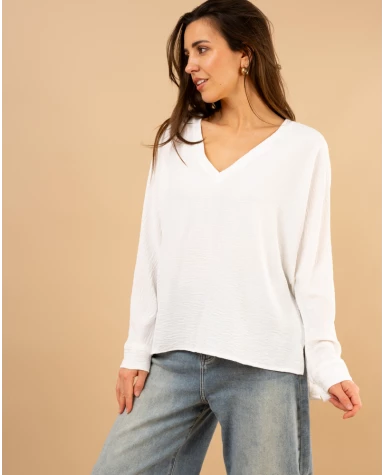 Blouse col en v