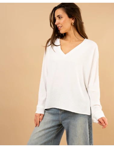 Blouse col en v