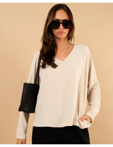 Blouse col en v