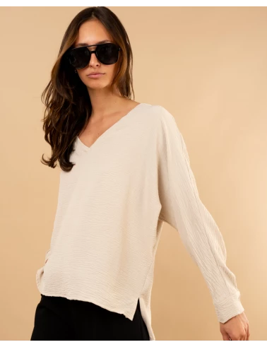 Blouse col en v
