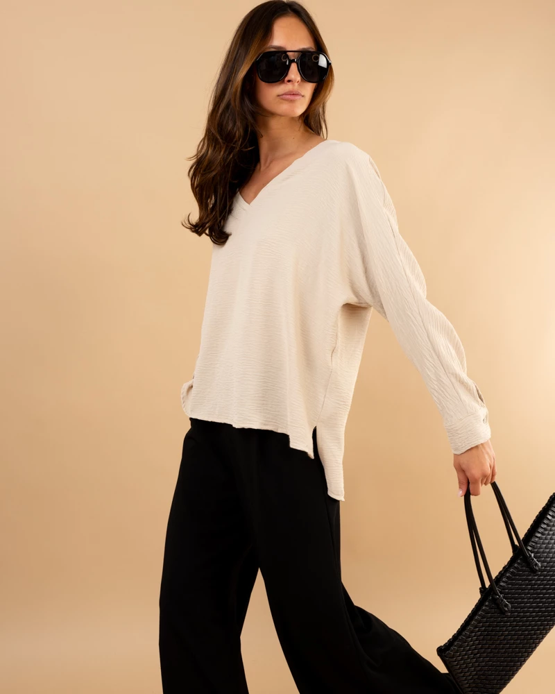 Blouse col en v